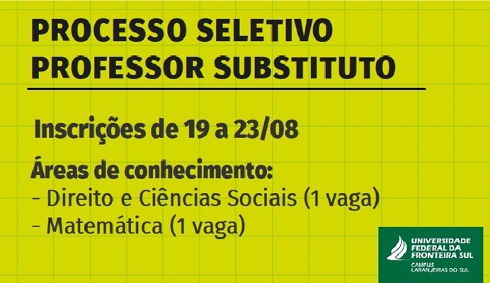 Laranjeiras - UFFS divulga Edital para contratação de professores substitutos